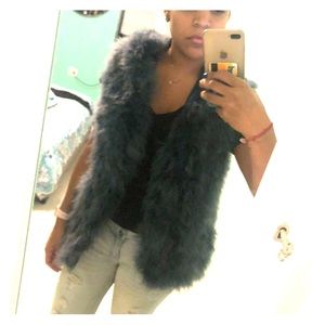 Blue Shaggy Vest